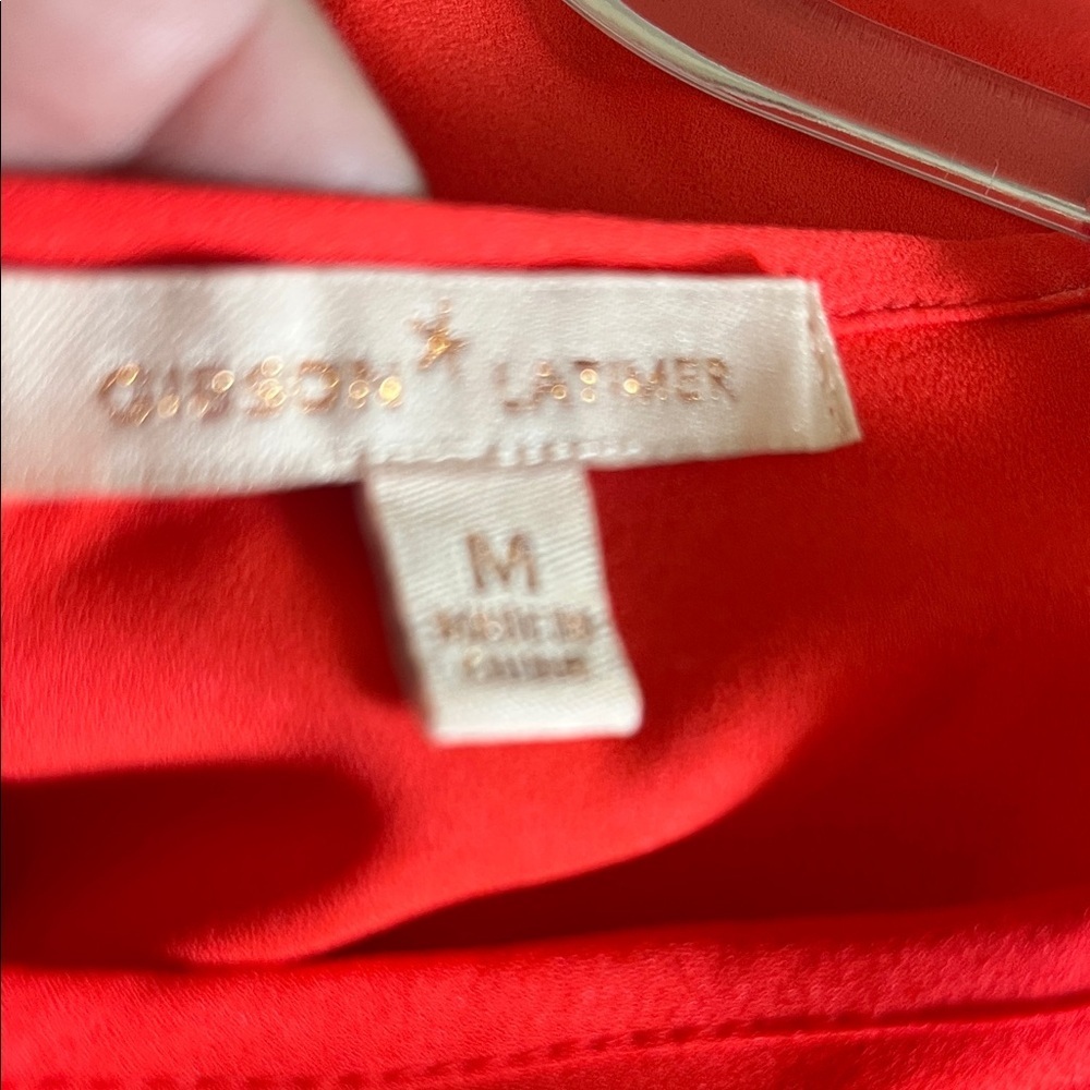 Gibson Latimer Red Ruffle Blouse - Picture 6 of 8